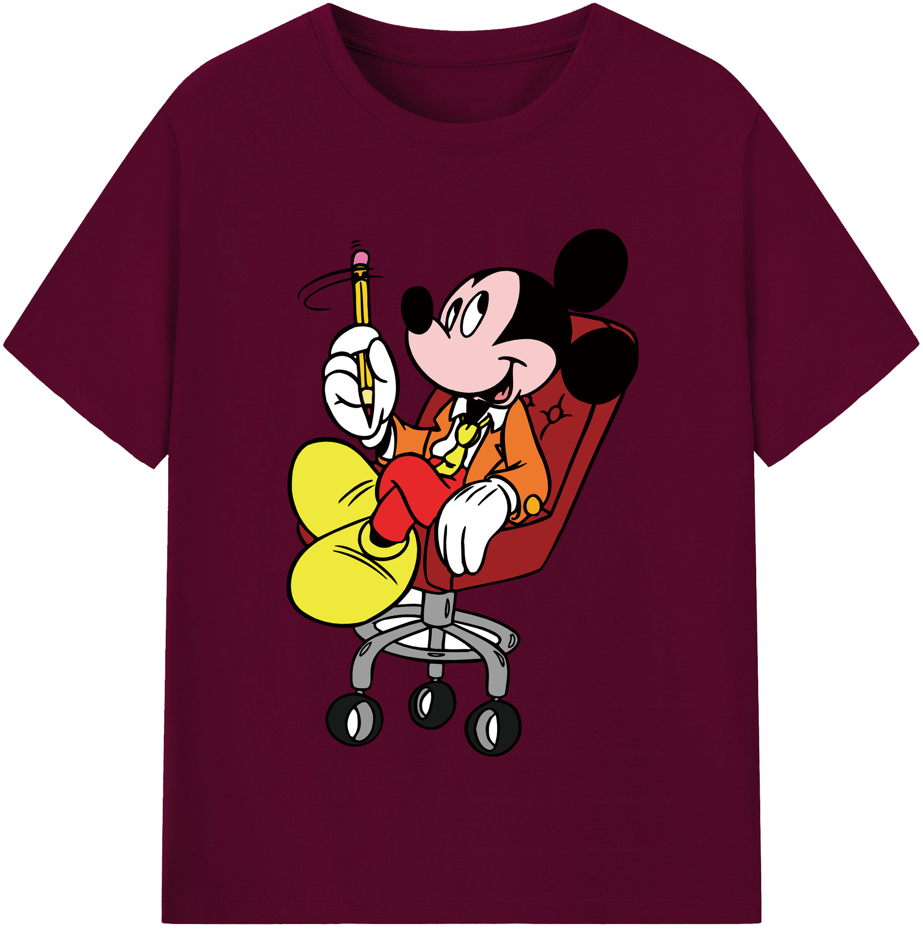 （画像用） ミッキーマウス Mickey Mouse レディースカジュアルプリントTシャツ（綿100％）